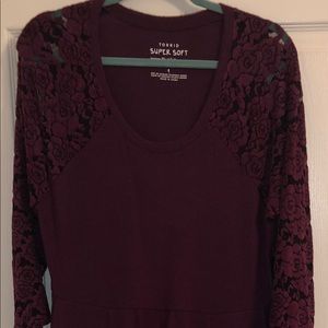 Torrid NWT purple super soft dress size 1 maxi